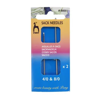 88001 Иглы ремесленные мешочные № 4, 8, 2 шт PONY