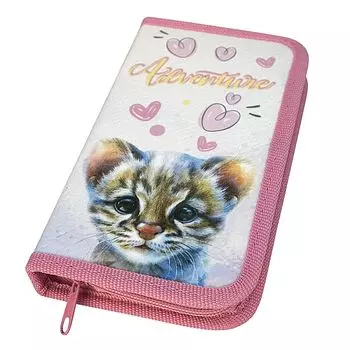 88277 Пенал корпусный Оцелот, 1 отделение на молнии, 19*11 см