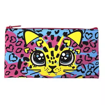 88480 Пенал плоский Леопард, на молнии, 20,5*10,8 см