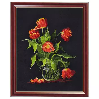 892 Набор для вышивания 'Овен' 'Красное и черное', 21*25 см