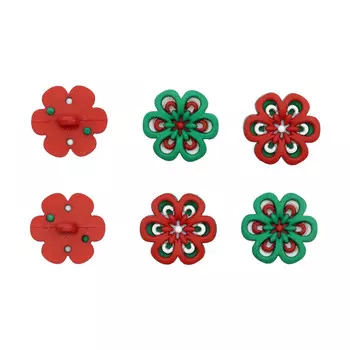 8983, Пуговицы-фигурки. Рождественские цветы Dress It