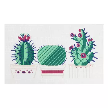 8/НП Наборы для вышивания нитками с паспарту Hobby&amp;Pro 'Кактусы' 38*22см