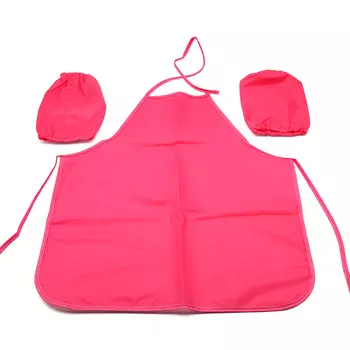 90491 Фартук для труда без карманов с нарукавниками, розовый, 53,5*44,5 см