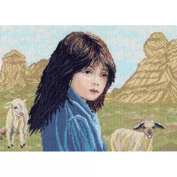 906 Канва с рисунком 'Матренин Посад' 'Пастушка', 37*49 см