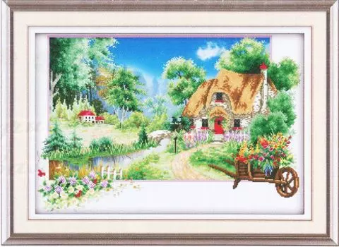 9074 Картина со стразами 'Фазенда', 86*60см