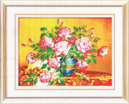 9093 Картина со стразами 'Букет', 95*74см