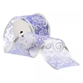 91-3176 Лента упаковочная (органза) 63 мм*10 м (фиолетовый)