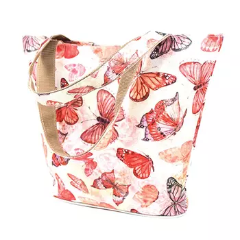 9200 Набор текстильная сумка из холста Матренин Посад ' Весенние бабочки' 30х40х7см