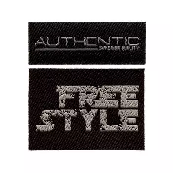 922011 Термоаппликация ярлык AUTHENTIC/FREE, черный цв. 2 шт. Prym