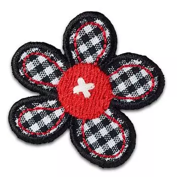 924261 Термоаппликация Цветок чер./крас./бел.кл. Prym