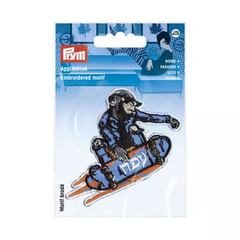 924320 Термоаппликация Обезьяна скейте син./цв. Prym