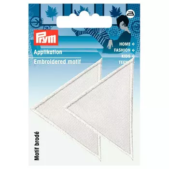 925467 Аппликация Треугольники, большие, белый цв. Prym