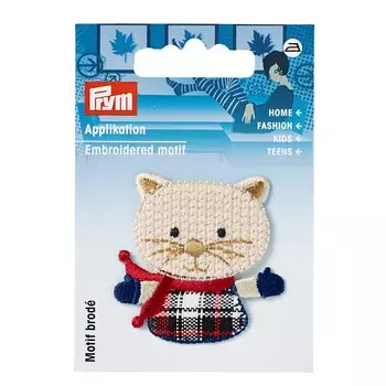 925581 Термоаппликация 'Киса', бежевый/в клетку Prym