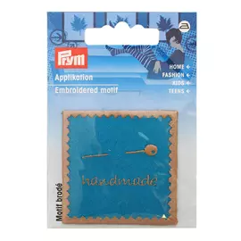 926044 Термоаппликация 'Handmade Шитье' бирюза 1шт Prym