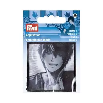 926087 Термоаппликация K-Pop Юноша чёр/бел Prym