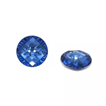 9414 Пуговица-страза на прокол 34мм (синий)