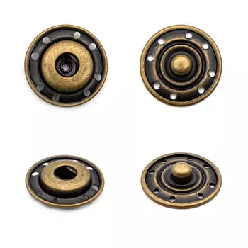 95122/23 Кнопка пришивная д-19мм металл, латунь set ГР