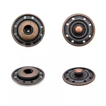 95132/33 Кнопка пришивная д-19мм металл, темная медь set ГР