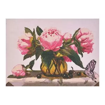 969 Набор для вышивания Hobby&amp;Pro 'Розовые пионы' 44*28см