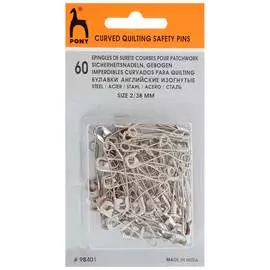 98401 Булавки английские изогнутые 38 мм, сталь, 60 шт PONY