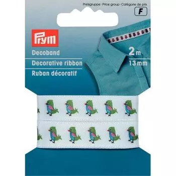 986191 Декоративная лента Птицы зел./син. 2м Prym