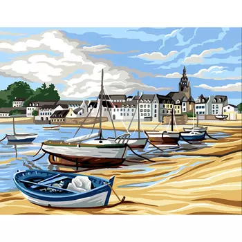 9880.0132.0165 Канва с рисунком Royal Paris 'Лодки' 45*60 см