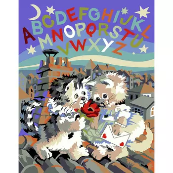 9880.0132.0189 Канва с рисунком Royal Paris 'Коты на крыше' 45*60 см