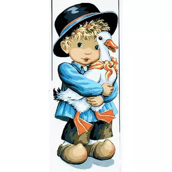 9880.0137.0096 Канва с рисунком 'Мальчик с гусем' 49*19 см