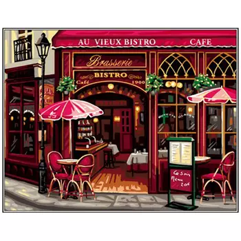9880.0142.0452 Канва с рисунком Royal Paris 'Кафе' 45*60 см