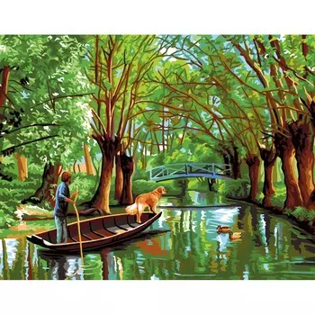 9880.0142.0483 Канва с рисунком Royal Paris 'Речка' 45*60 см