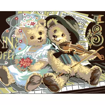 9880.0142.0513 Канва с рисунком Royal Paris 'Свадьба мишек' 45*60 см