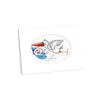 995 Набор для вышивания Риолис 'Открытка 'С новорождённым!', 11,8*16,4 см