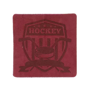 9 Термоаппликация из кожи Хоккей 5*5см, 100% кожа (50 коралловый)