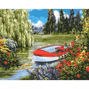 A103 Набор для рисования по номерам 'Цветочная заводь' 40*50см