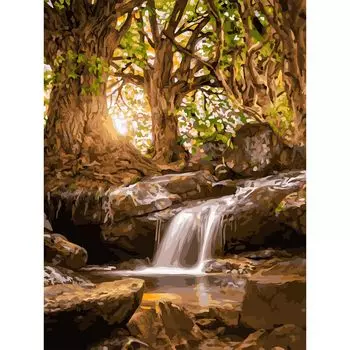 A138 Набор для рисования по номерам 'Лесной ручей ' 40*50см