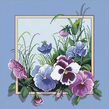 А-0048 Набор для вышивания 'Анютки' 38х38 см