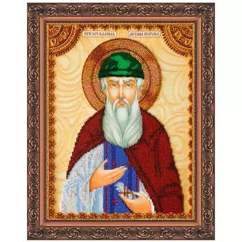АА-059 Набор для вышивки бисером на натуральном художественном холсте 'Святой Вадим' 23*30см