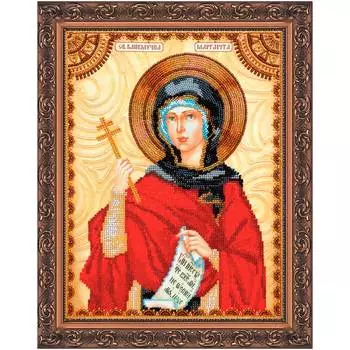 АА-066 Набор для вышивки бисером на натуральном художественном холсте 'Святая Маргарита' 23*30см