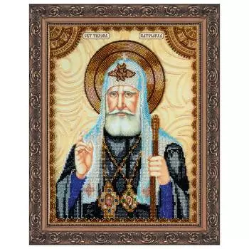 АА-124 Набор для вышивки бисером на натуральном художественном холсте 'Святой Тихон' 23*30см
