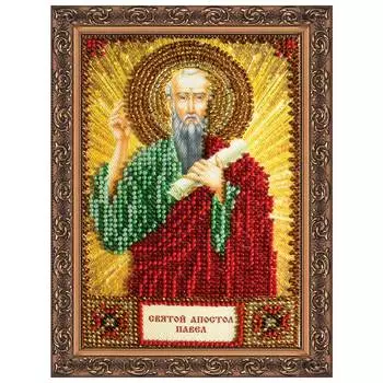 ААМ-022 Набор для вышивки бисером на натуральном художественном холсте 'Святой Павел' 10*15см