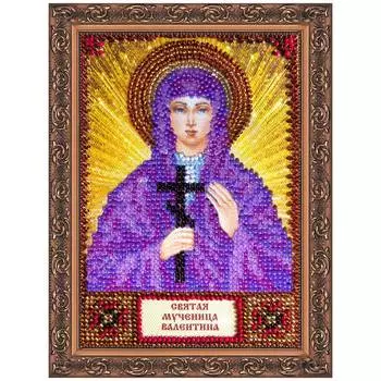 ААМ-024 Набор для вышивки бисером на натуральном художественном холсте 'Святая Валентина' 10*15см