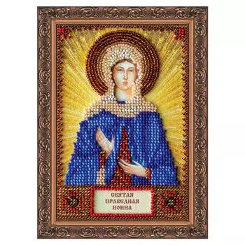 ААМ-084 Набор для вышивки бисером на натуральном художественном холсте 'Святая Нонна' 10*15см
