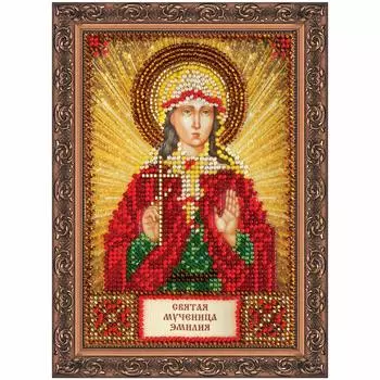 ААМ-105 Набор для вышивки бисером на натуральном художественном холсте 'Святая Эмилия' 10*15см