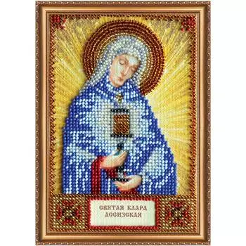 ААМ-118 Набор для вышивки бисером на натуральном художественном холсте 'Святая Клара' 10*15см