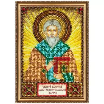 ААМ-130 Набор для вышивки бисером на натуральном художественном холсте 'Святой Тарасий (Тарас)' 10*15см