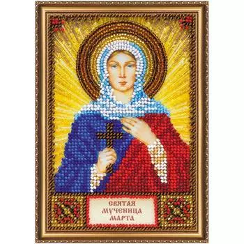 ААМ-133 Набор для вышивки бисером на натуральном художественном холсте 'Святая Марта' 10*15см