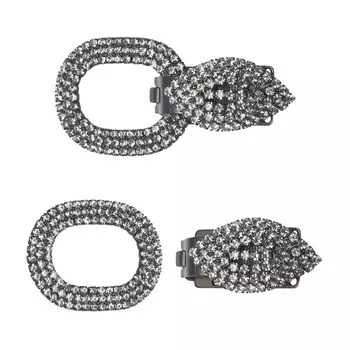 AB3931 Крючок шубный со стразами (черный никель)