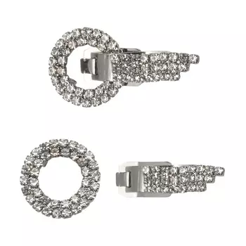 AB3933 Крючок шубный со стразами (никель)