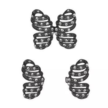 AB4078 Крючок шубный со стразами (черный никель)