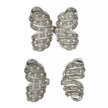 AB4078 Крючок шубный со стразами (никель)